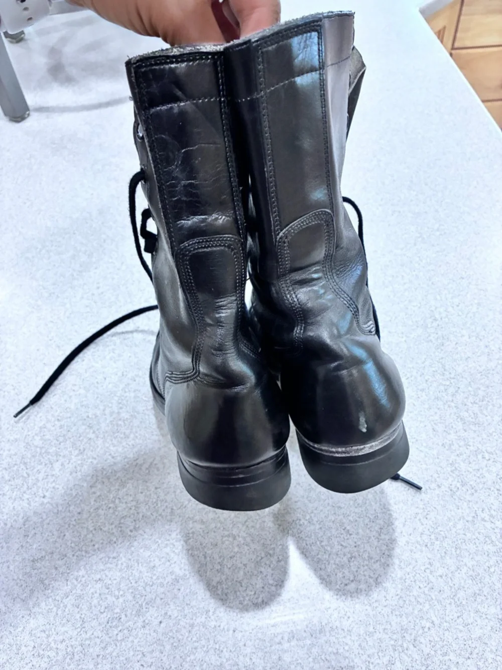 Vintage BFG BF Goodrich Military Combat Boots Black Leather 60s Size 8